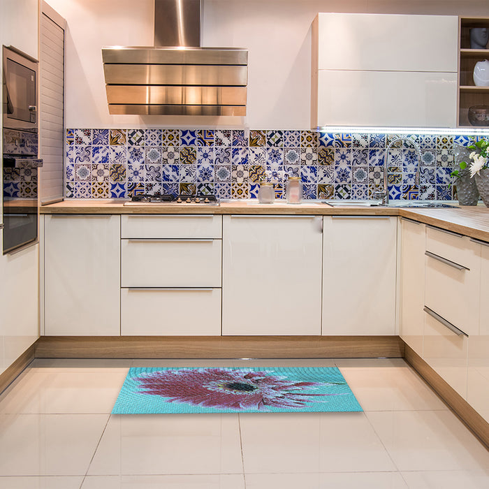 Machine Washable Transitional Bright Turquoise Blue Rug in a Bedroom, wshpat1303lblu