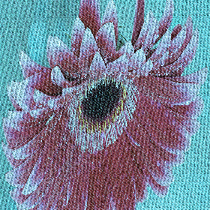 Patterned Bright Turquoise Blue Rug, pat1303lblu