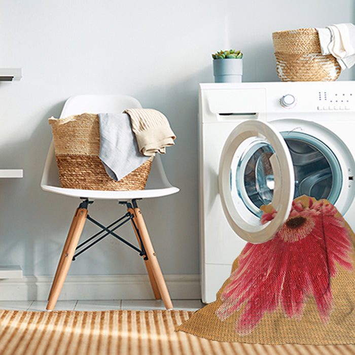 Machine Washable Transitional Orange Rug in a Washing Machine, wshpat1303org