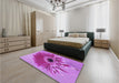 Patterned Violet Purple Rug in a Bedroom, pat1303pur