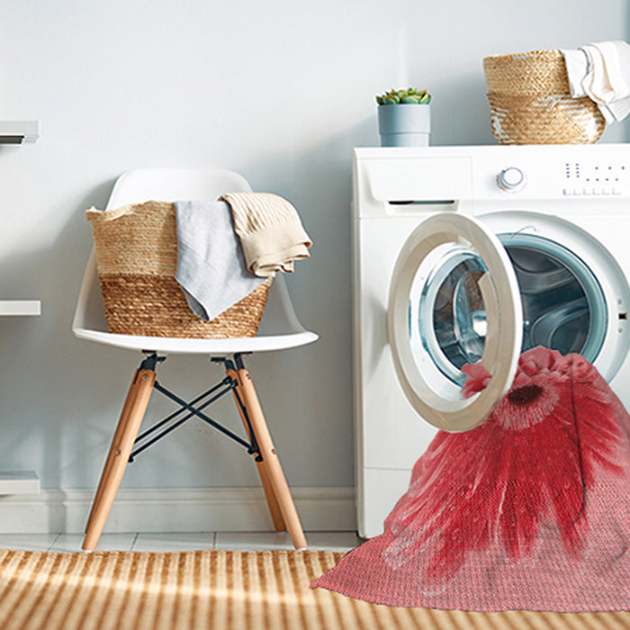 Machine Washable Transitional Red Rug in a Washing Machine, wshpat1303rd
