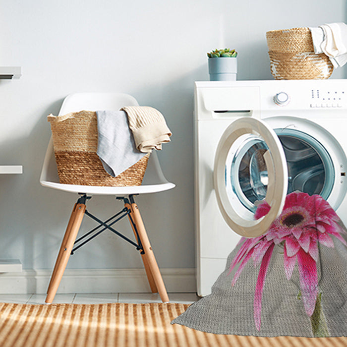 Machine Washable Transitional Silver Pink Rug in a Washing Machine, wshpat1303