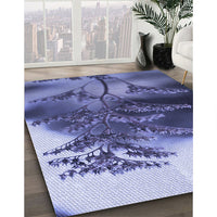 Patterned Deep Periwinkle Purple Rug, pat1304blu