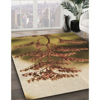 Patterned Dark Bronze Brown Rug, pat1304brn