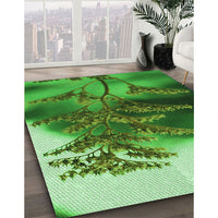 Patterned Green Rug, pat1304grn