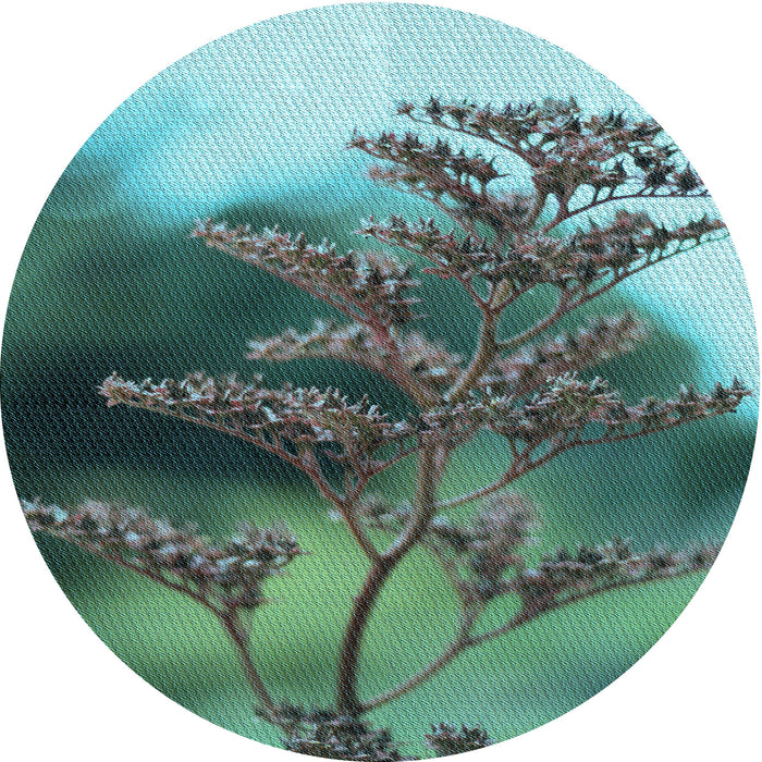 Square Patterned Medium Turquoise Green Rug, pat1304lblu