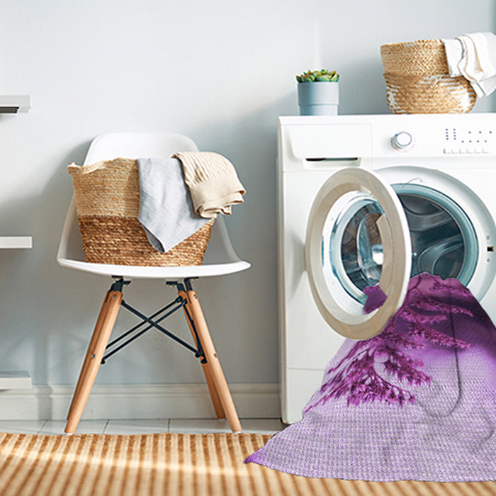 Machine Washable Transitional Dark Magenta Purple Rug in a Washing Machine, wshpat1304pur