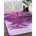 Patterned Dark Magenta Purple Rug in Family Room, pat1304pur