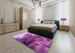 Patterned Dark Magenta Purple Rug in a Bedroom, pat1304pur