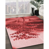 Patterned Pastel Red Pink Rug, pat1304rd