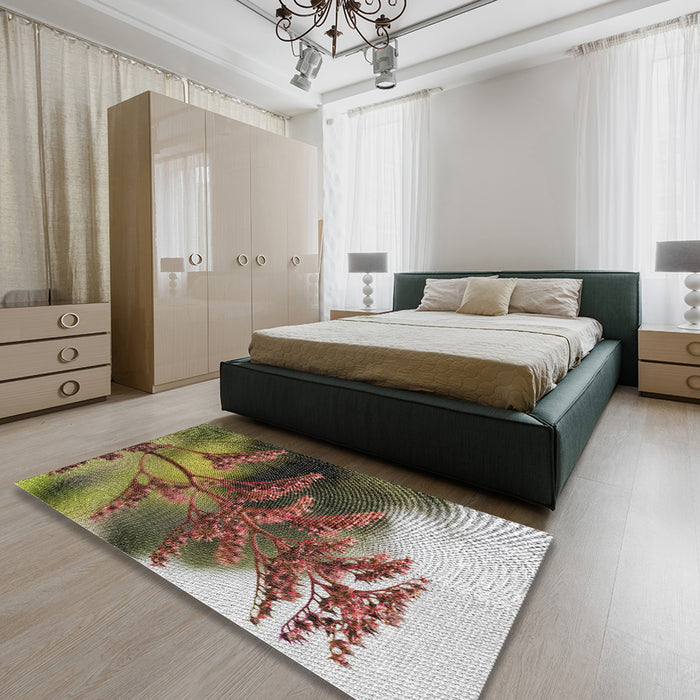 Machine Washable Transitional Sand Brown Rug in a Bedroom, wshpat1304