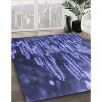 Patterned Sky Blue Rug, pat1305blu