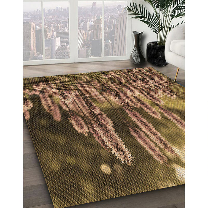 Machine Washable Transitional Bronze Brown Rug in a Family Room, wshpat1305brn