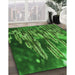 Patterned Deep Emerald Green Rug in Family Room, pat1305grn