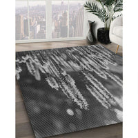 Patterned Black Rug, pat1305gry