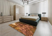 Patterned Orange Rug in a Bedroom, pat1305org