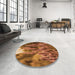 Round Patterned Orange Rug in a Office, pat1305org