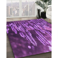 Patterned Dark Magenta Purple Rug, pat1305pur