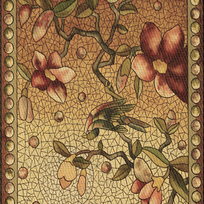 Patterned Saddle Brown Rug, pat1306brn