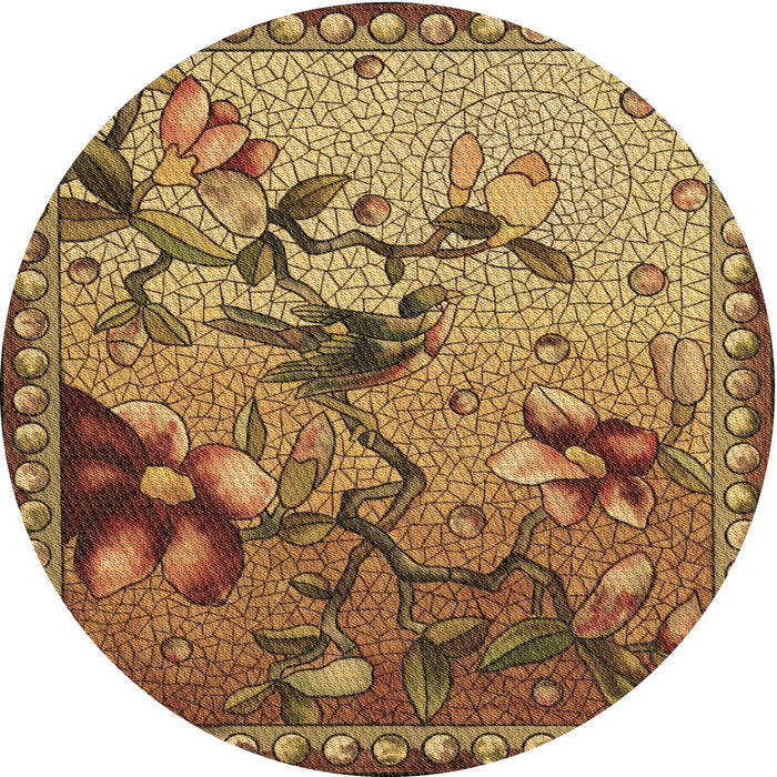 Square Patterned Saddle Brown Rug, pat1306brn