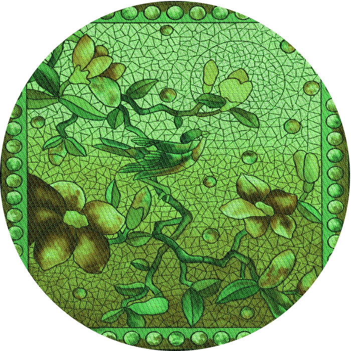 Square Patterned Green Rug, pat1306grn