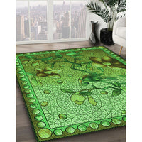 Patterned Green Rug, pat1306grn