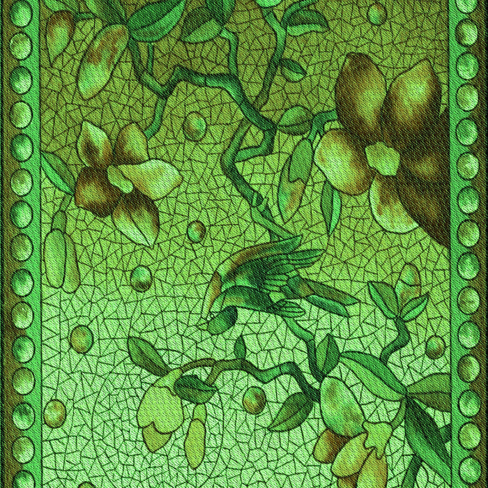 Patterned Green Rug, pat1306grn