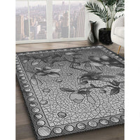 Patterned Dark Gray Rug, pat1306gry