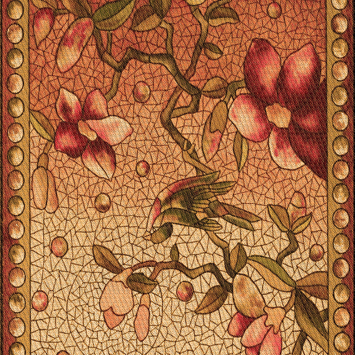 Patterned Orange Rug, pat1306org