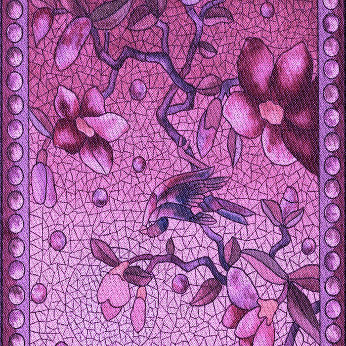 Machine Washable Transitional Dark Magenta Purple Rug, wshpat1306pur