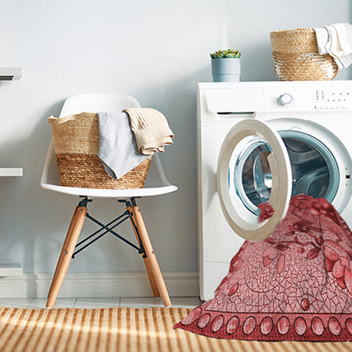 Machine Washable Transitional Red Rug in a Washing Machine, wshpat1306rd