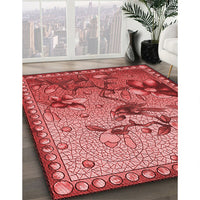 Patterned Red Rug, pat1306rd