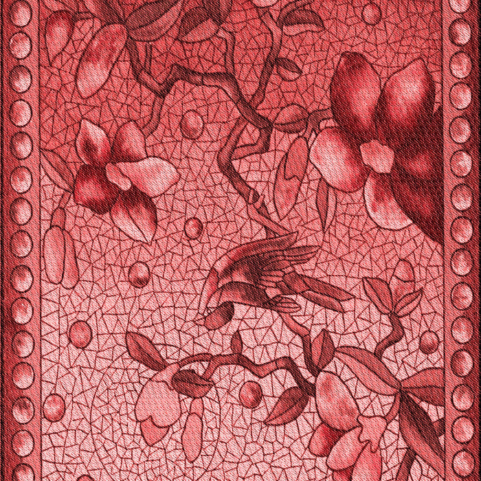 Machine Washable Transitional Red Rug, wshpat1306rd