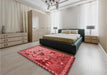 Patterned Red Rug in a Bedroom, pat1306rd