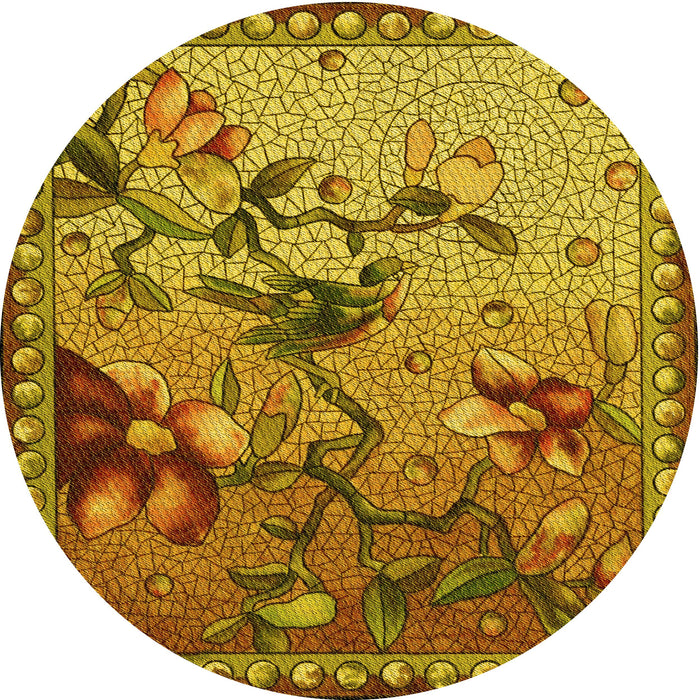 Square Machine Washable Transitional Saddle Brown Rug in a Living Room, wshpat1306yw