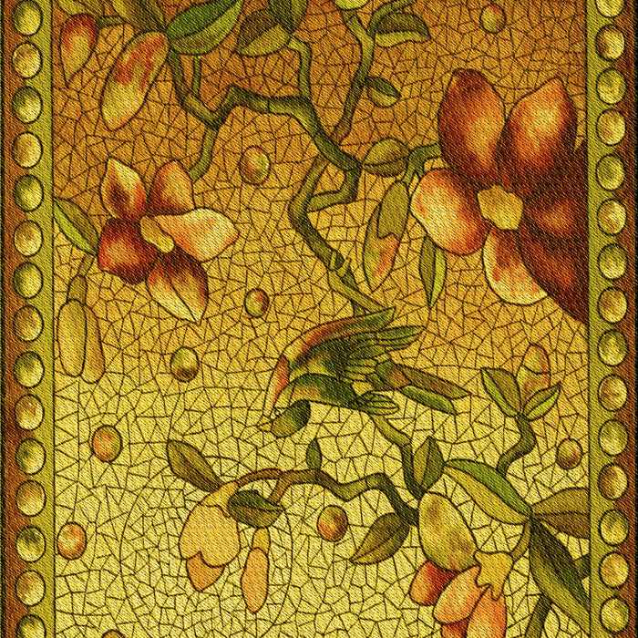 Patterned Saddle Brown Rug, pat1306yw