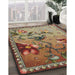 Machine Washable Transitional Brown Green Rug in a Family Room, wshpat1306