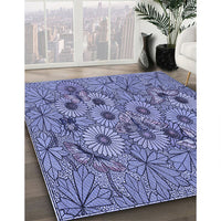 Patterned Deep Periwinkle Purple Rug, pat1307blu