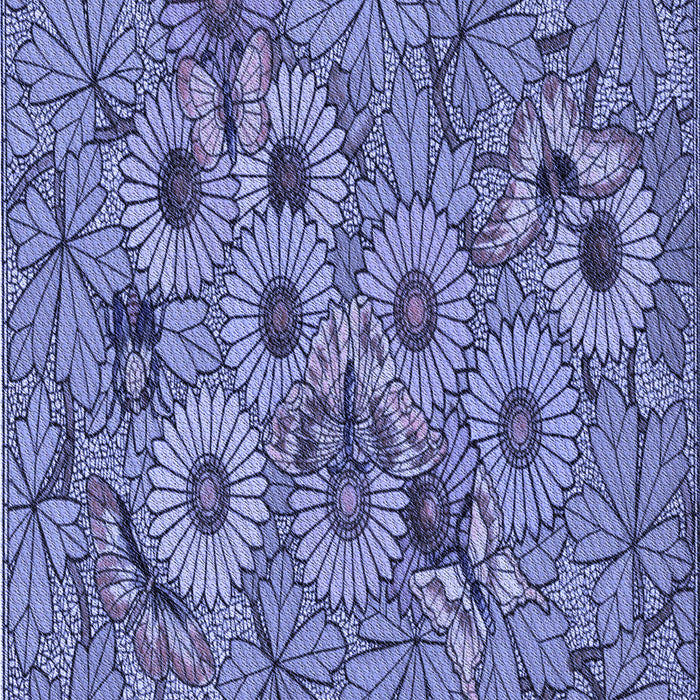 Patterned Deep Periwinkle Purple Rug, pat1307blu