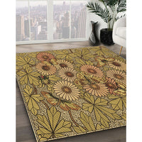 Patterned Dark Bronze Brown Rug, pat1307brn