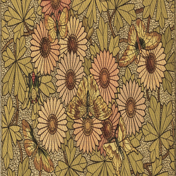 Patterned Dark Bronze Brown Rug, pat1307brn