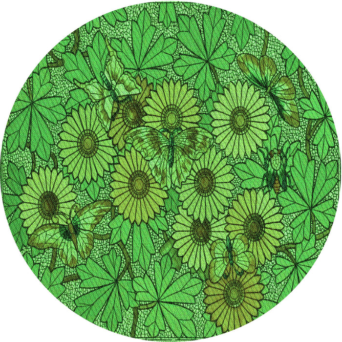 Square Patterned Green Rug, pat1307grn