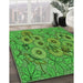 Machine Washable Transitional Green Rug in a Family Room, wshpat1307grn