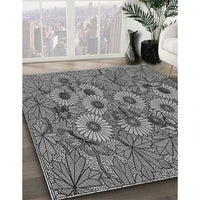 Patterned Black Rug, pat1307gry