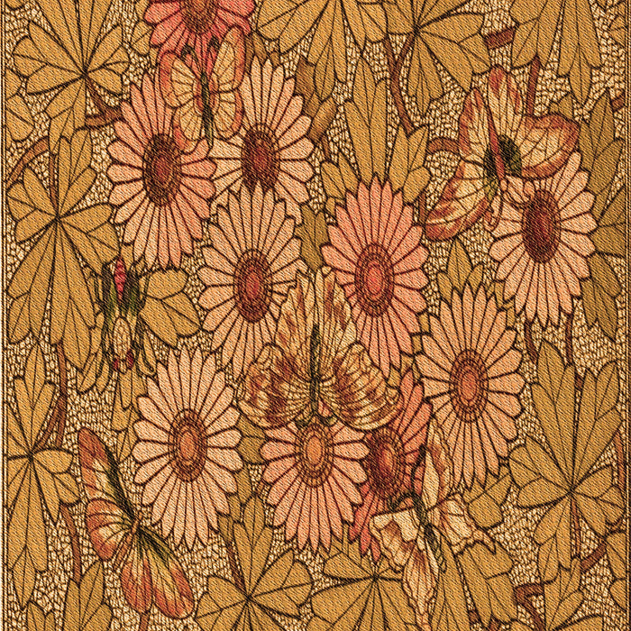 Patterned Mahogany Brown Rug, pat1307org