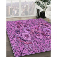 Patterned Dark Magenta Purple Rug, pat1307pur