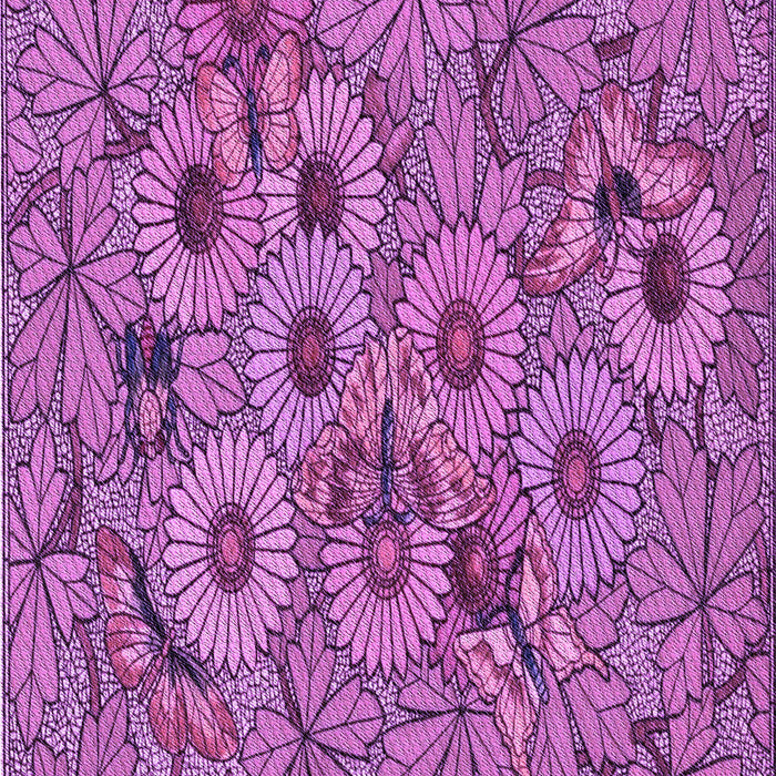 Patterned Dark Magenta Purple Rug, pat1307pur