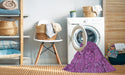 Machine Washable Transitional Dark Magenta Purple Rug in a Washing Machine, wshpat1307pur