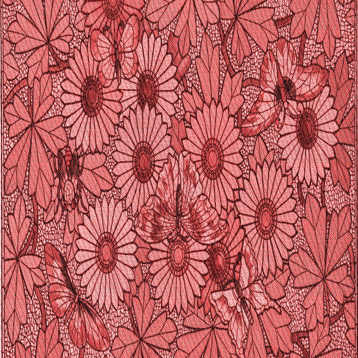 Patterned Red Rug, pat1307rd