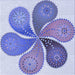 Round Patterned Blue Rug, pat1308blu